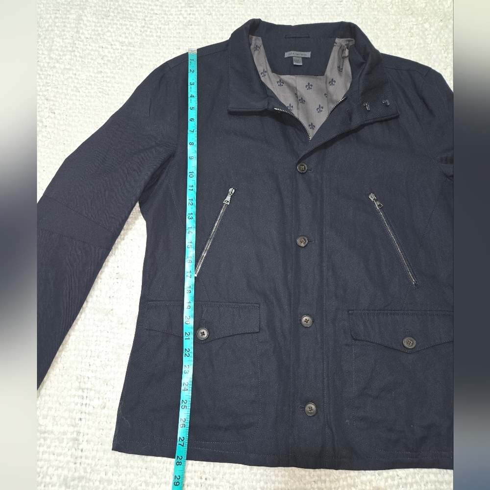 JOHN VARVATOS Mens Dark Navy Blue Utility Field Jacket Sz EU 52 / US 42 (Large) - Picture 15 of 16
